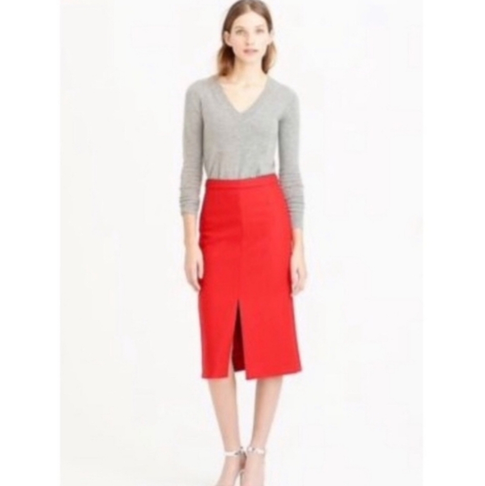 J. Crew A-line wool skirt with front slit, size 0P - Picture 11 of 11
